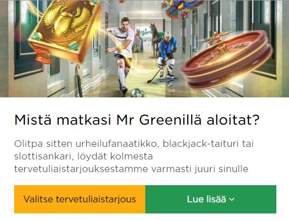 Mr Green ja tervetuliaisetu blackjackiin